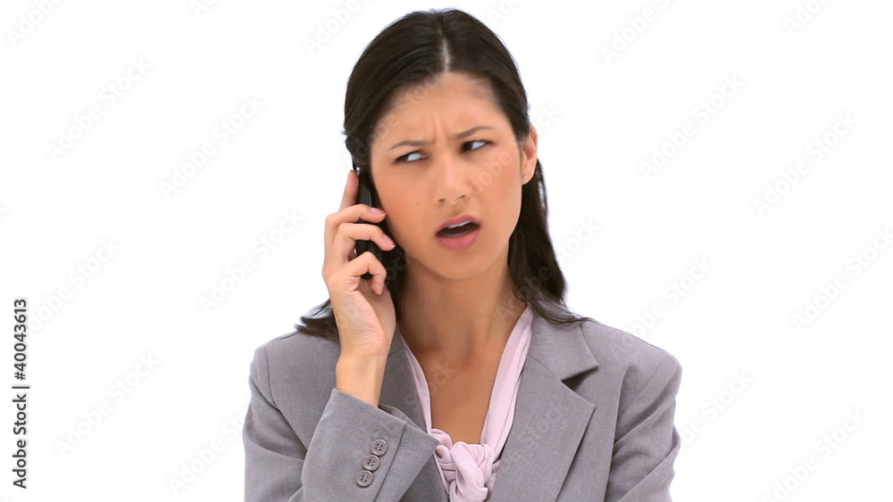 Serious woman using her cellphone Serious woman using her cellphone