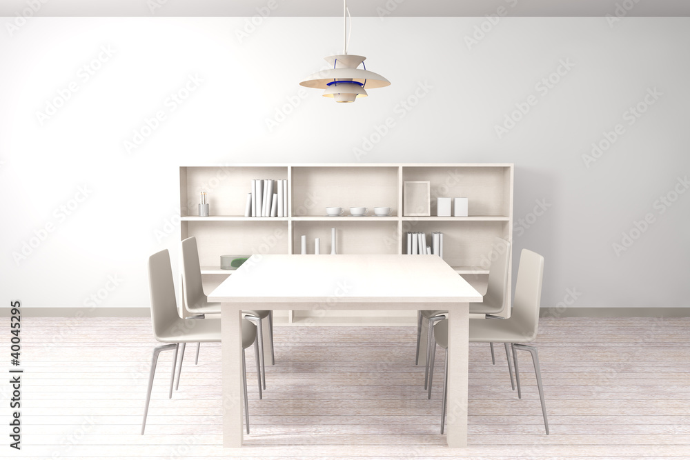 White modern dining White modern dining