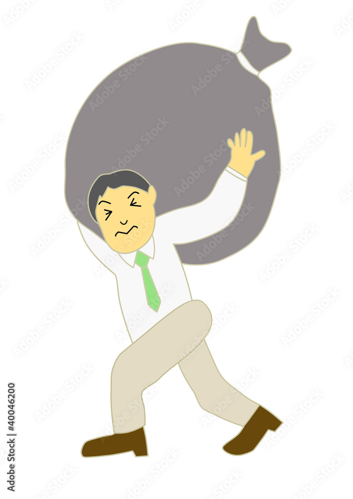 荷物を背負う男性のイラスト Stock イラスト Adobe Stock