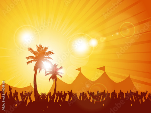 tropical festival and crowd