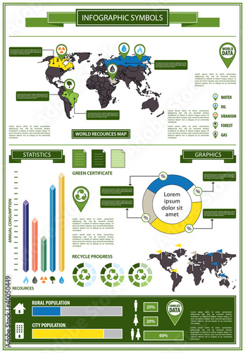 Detail info graphic with ecological symbols