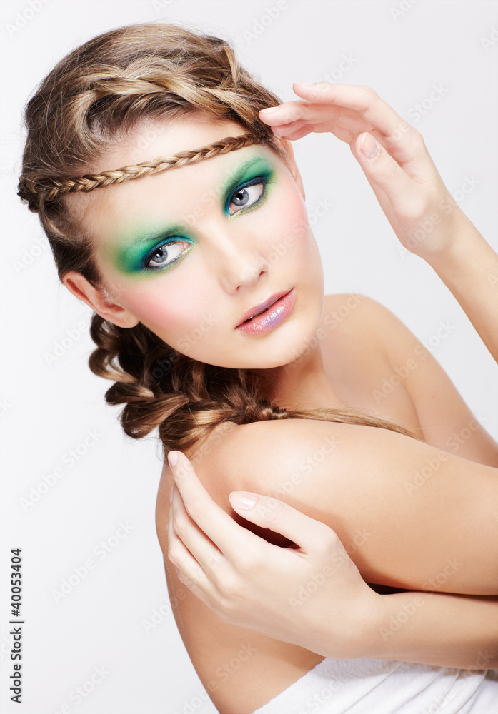 Naklejka premium woman with creative hairdo