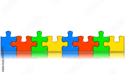 puzzle vettoriali colorati combinati con riflesso