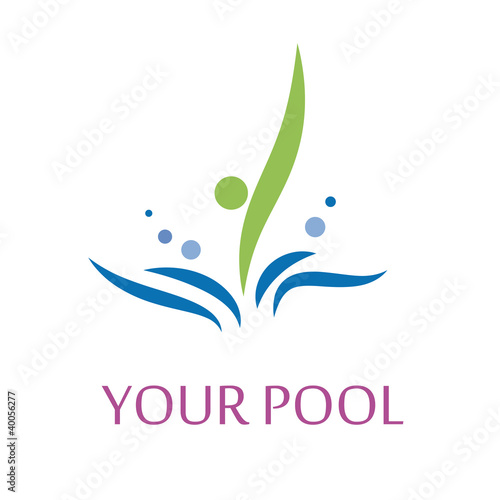 Logo dips in the pool # Vector