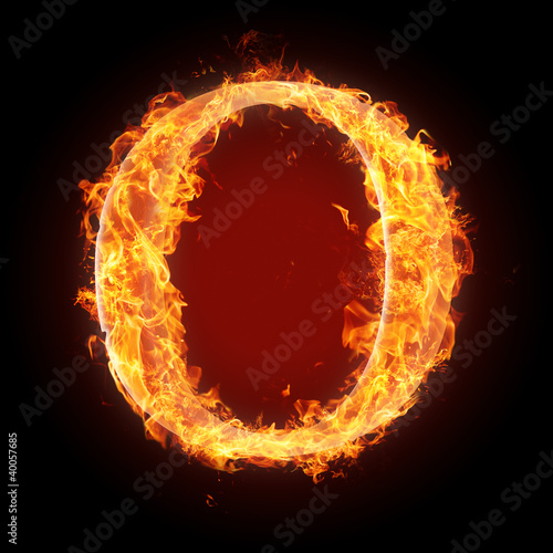 Fonts and symbols in fire for different purposes - O