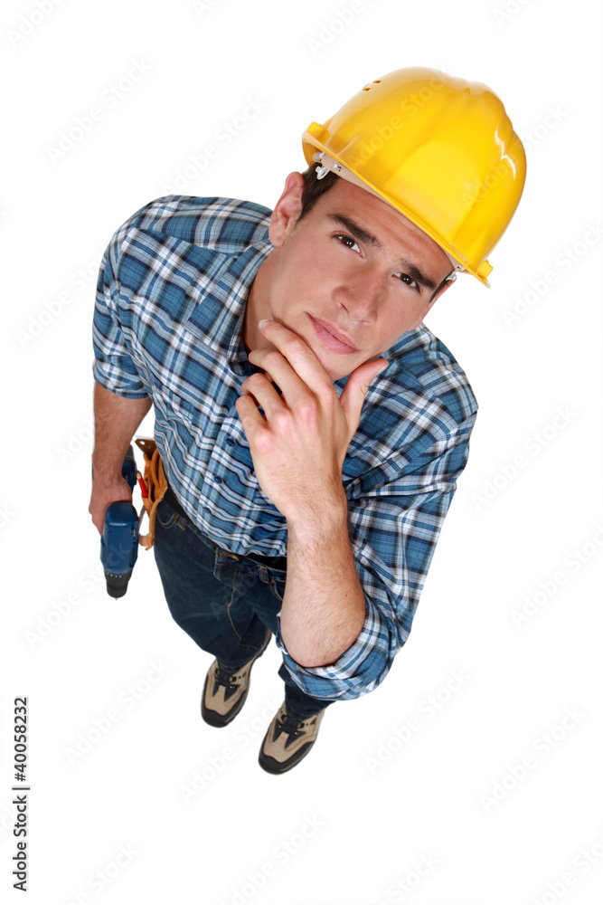 Pensive wood worker Pensive wood worker