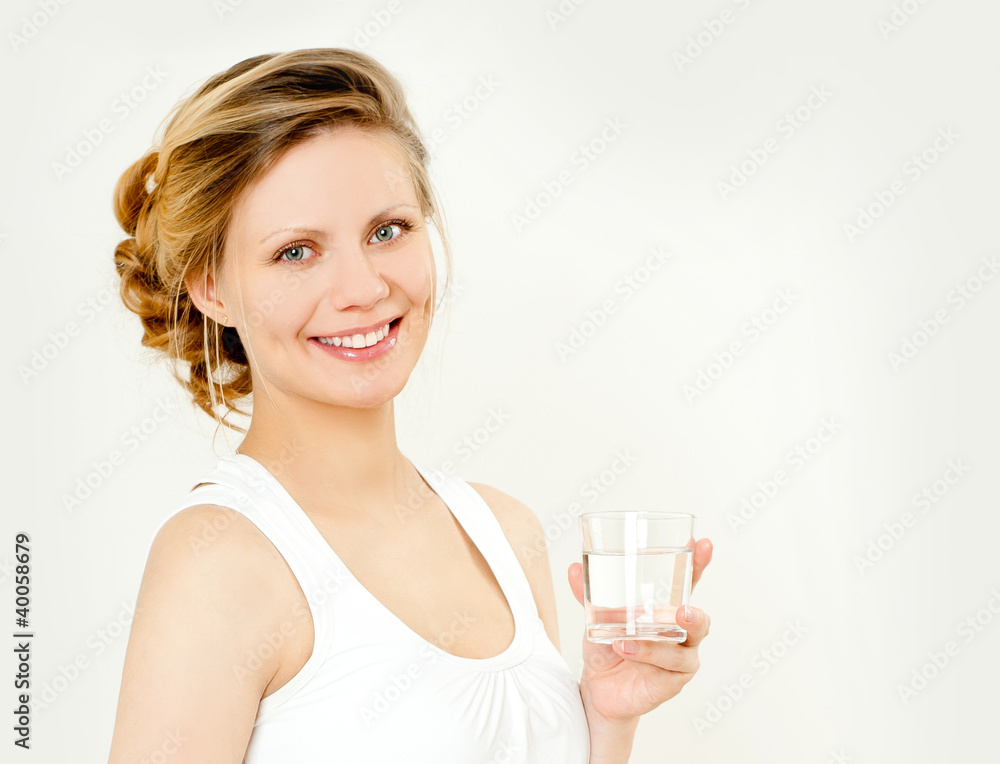 Girl with a glass of water Girl with a glass of water