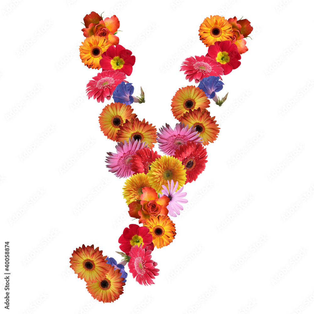 High resolution conceptual flower font isolated High resolution conceptual flower font isolated