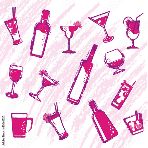 design glasses & bottles vector