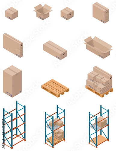Vector boxes and shelving