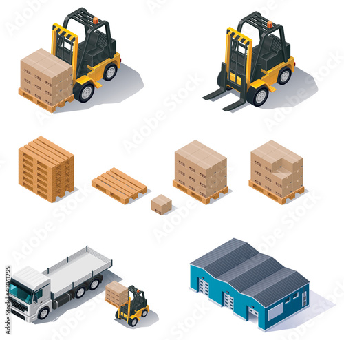 Vector warehouse equipment icon set