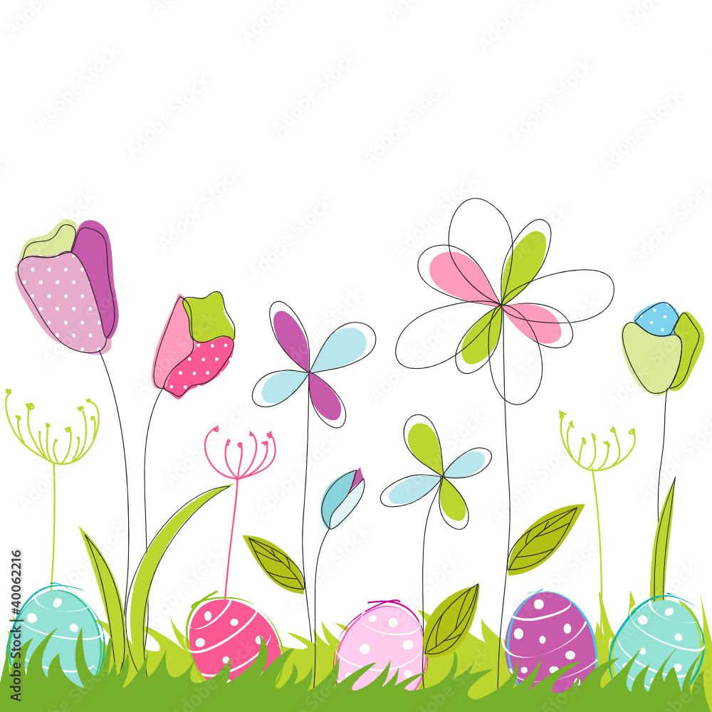 Obraz premium floral, easter greeting card