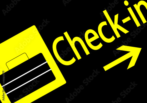 Direccion del check-in en el aeropuerto