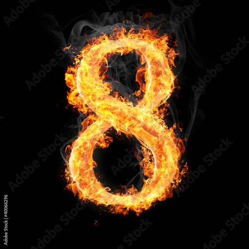 Fonts, numbers and symbols in fire for different purposes