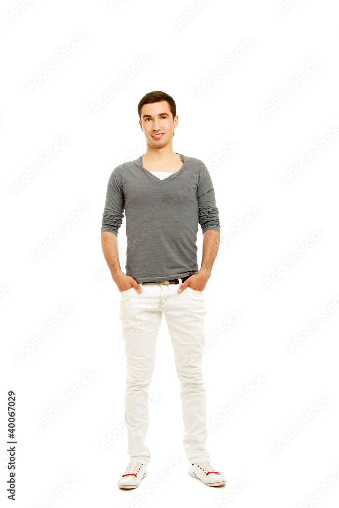 A full length of a handsome man, isolated on white A full length of a handsome man, isolated on white
