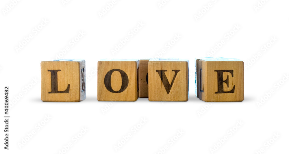 Wooden alphabet blocks spelling the word Wooden alphabet blocks spelling the word