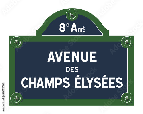 Plaque Avenue des Champs Élysées photo