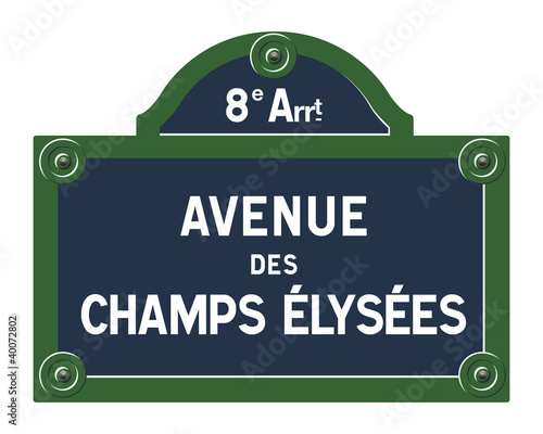 Plaque Avenue des Champs Élysées