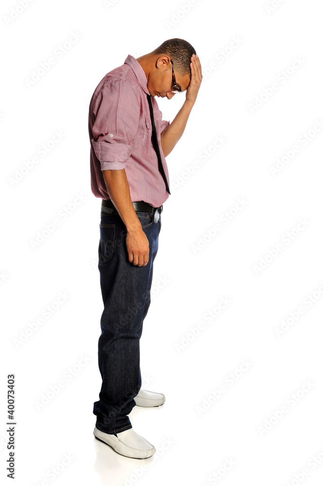 Naklejka premium Stressed Man With hand on Head