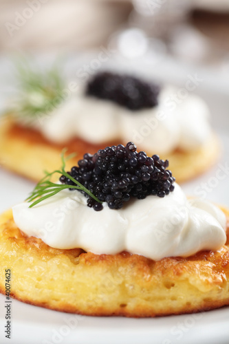 Blinis with caviar
