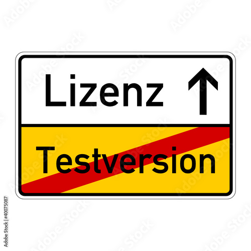 ortsschild testversion lizenz I
