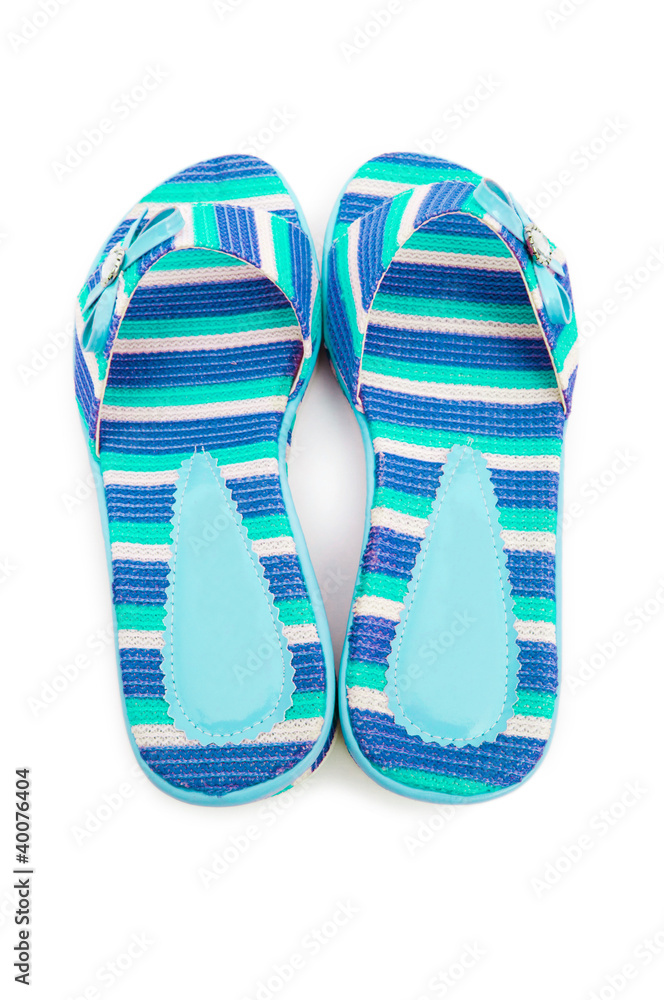 Summer colourful shoes on white Summer colourful shoes on white