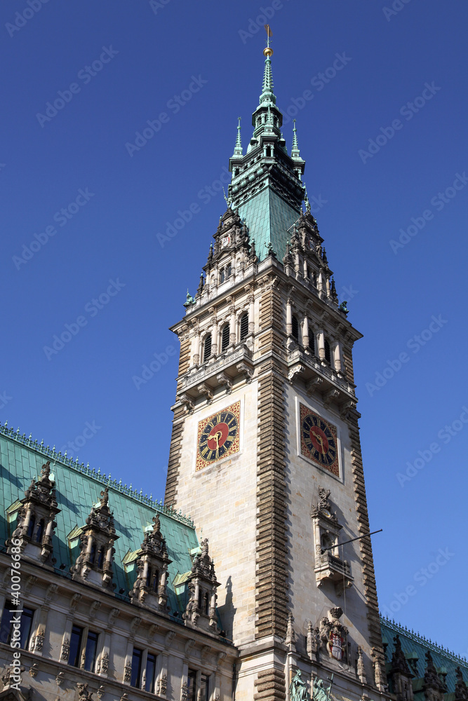 Rathausturm der Hansestadt Hamburg