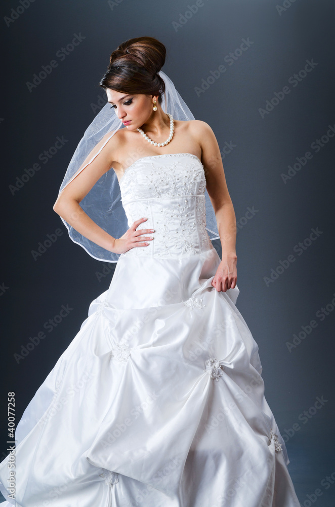 Beautiful bride in studio shooting