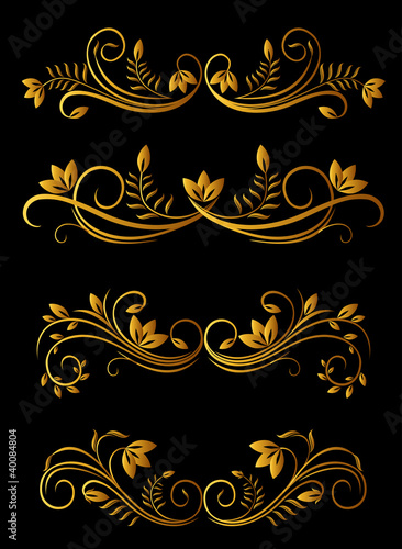 Golden floral elements