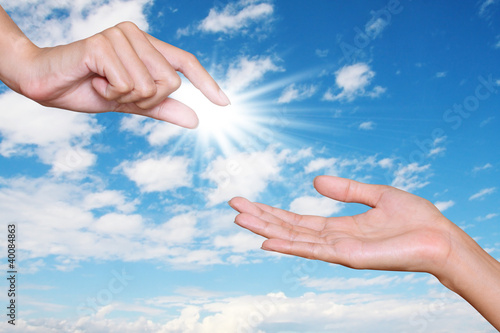 hand give opportunity to another hand