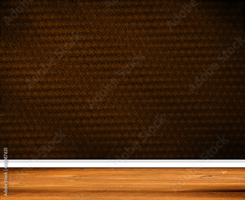 Interior Design - Retro Wallpaper with wooden baseboard