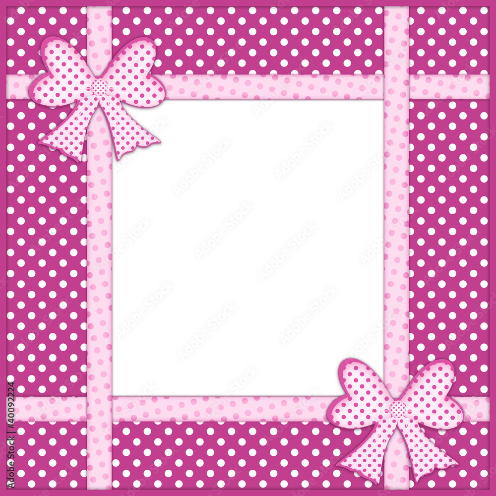 Polka dot background with gift bows and ribbons and copy space Polka dot background with gift bows and ribbons and copy space