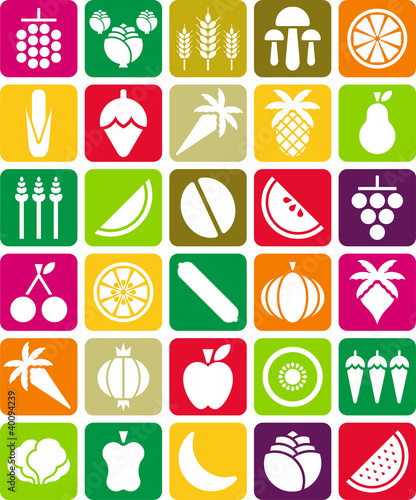 Fruits and vegetables icons