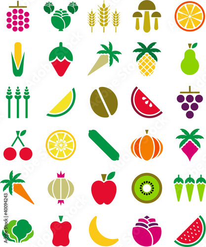 Fruits and vegetables icons