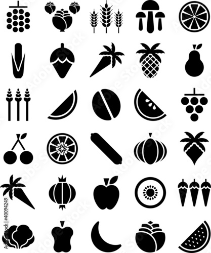 Fruits and vegetables icons