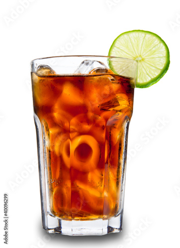 Wallpaper Mural Cola drink in glass, isolated on white background Torontodigital.ca