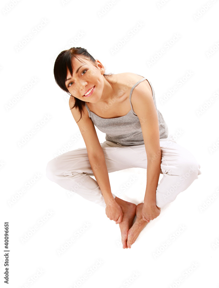Woman doing strength exercises for abdominal muscles Woman doing strength exercises for abdominal muscles