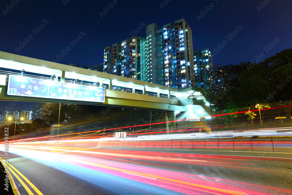 Fototapeta premium light trail in city