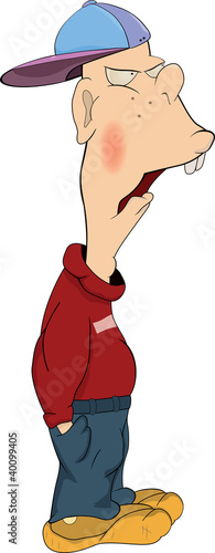The cheerful drawn boy. Cartoon
