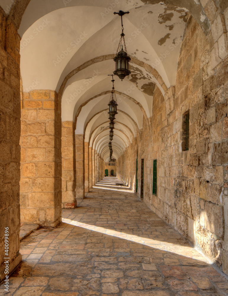 Obraz premium Arches on the Temple Mount in Jerusalem