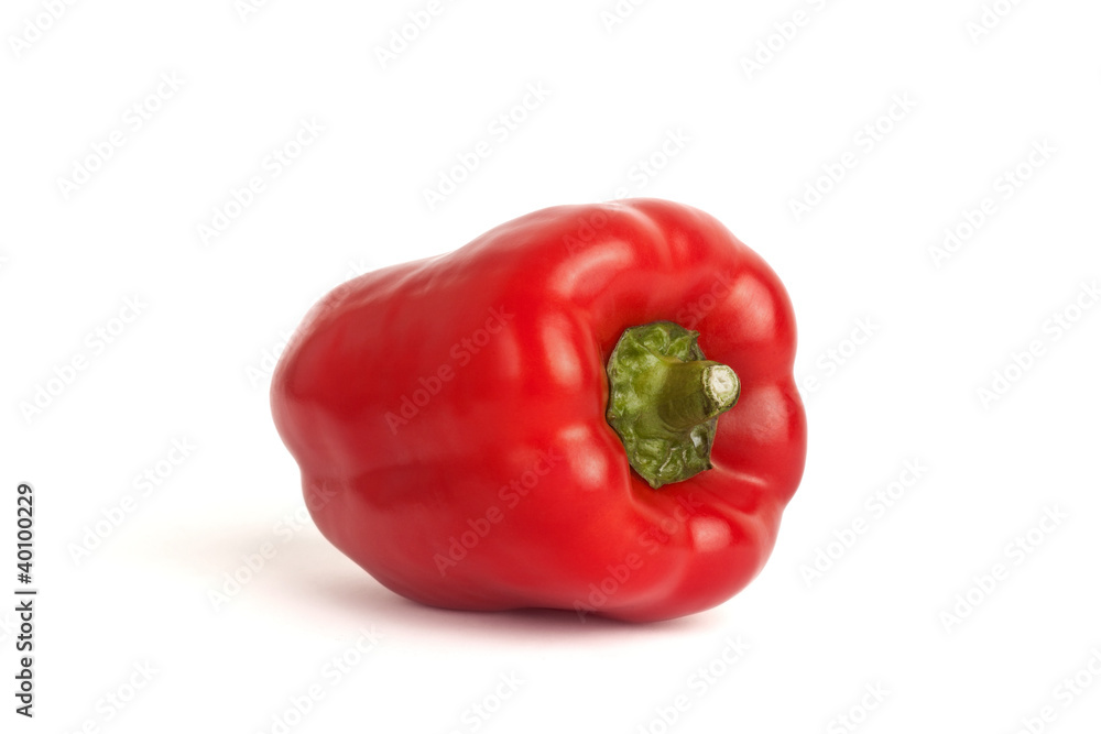 Red bell pepper isolated in white background