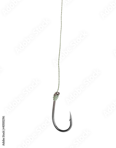 Single fish hook isolated on white
