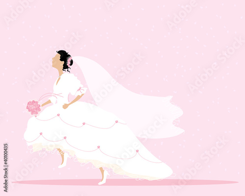 bride running
