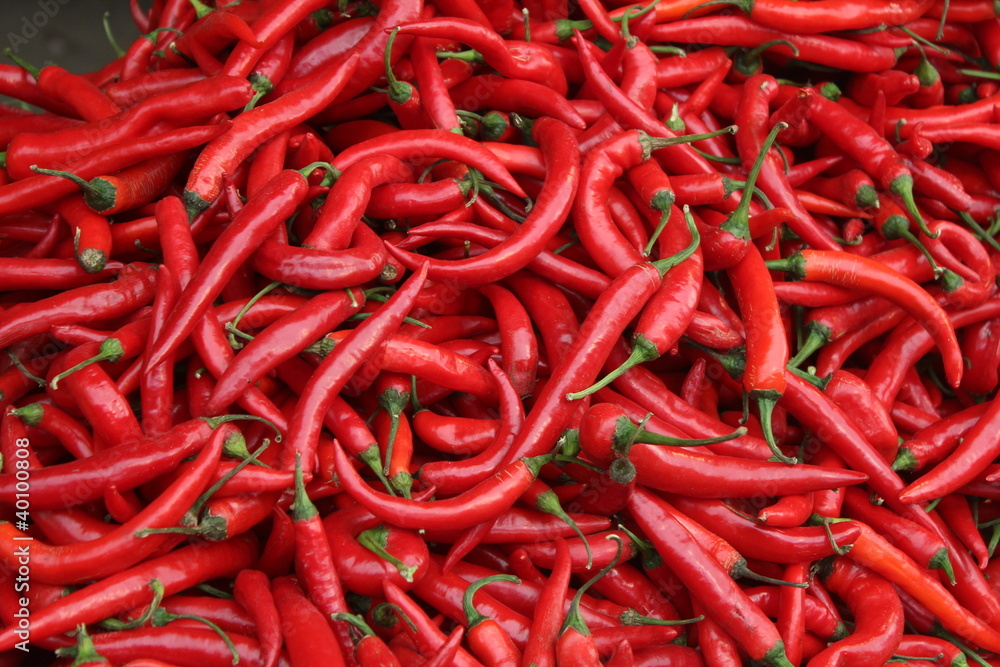 Chili peppers at the market