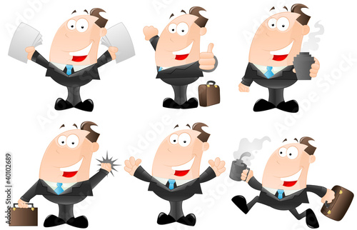 Set of Cartoon Businessmen