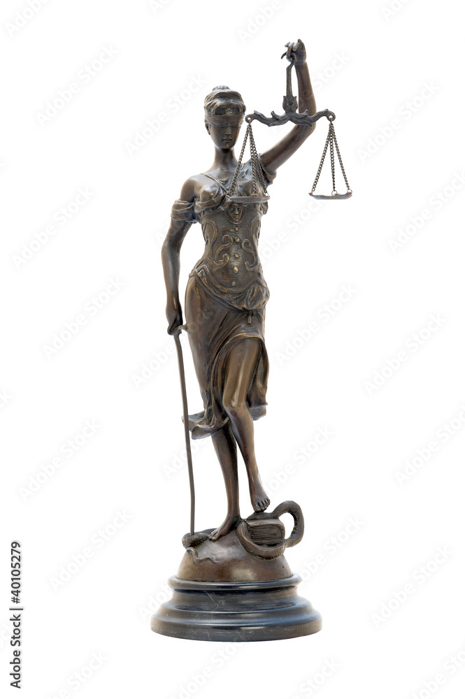 antique bronze statuette of the goddess Themis. antique bronze statuette of the goddess Themis.