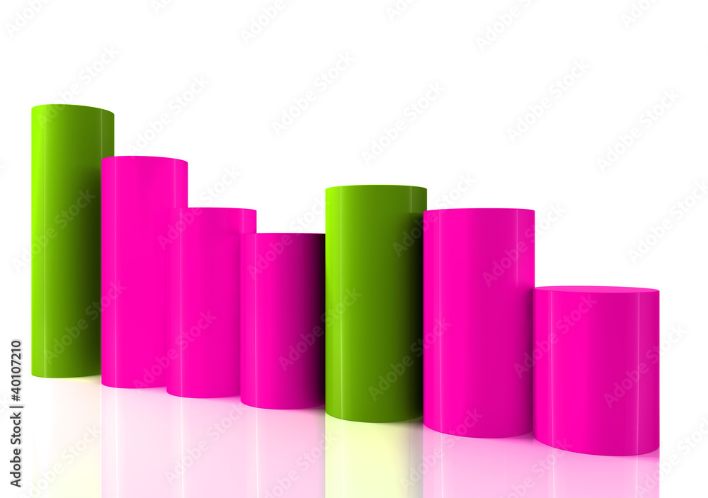 Falling bar chart from color blocks Falling bar chart from color blocks