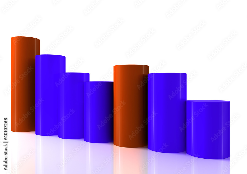 Falling bar chart from color blocks Falling bar chart from color blocks