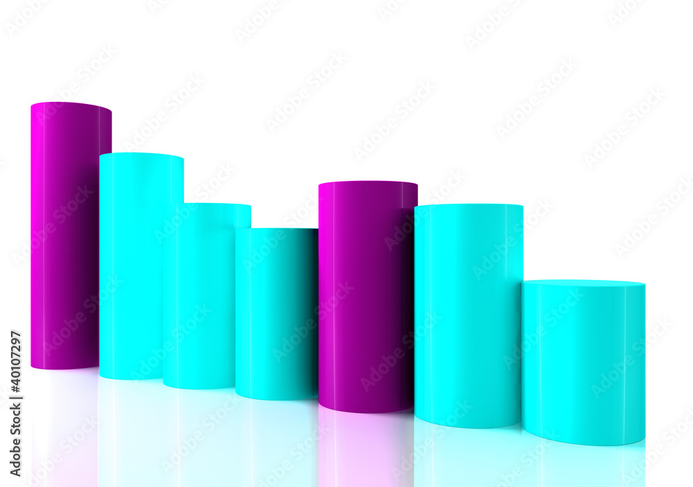 Falling bar chart from color blocks Falling bar chart from color blocks