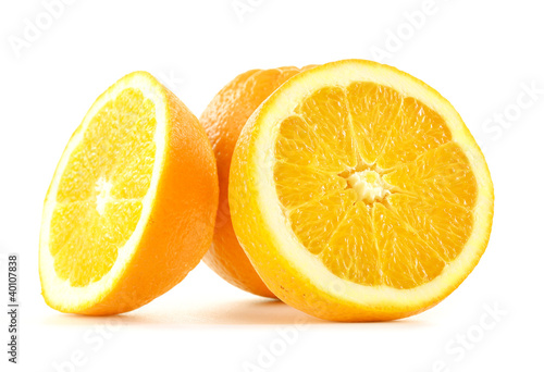 Fresh orange isolated on white